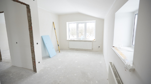 a room with a window and a blue door - Mistakes